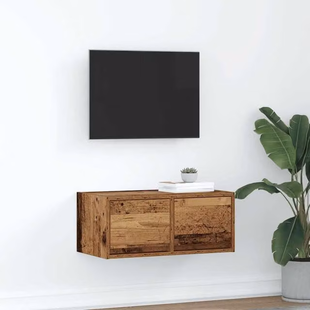 Berkfield Home Rustic TV Cabinet in Brown Engineered Wood W/D/H: 60 x 31 x 25.5 cm – 1