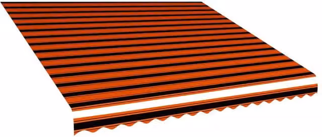 Berkfield Home Orange and Brown Striped Polyester Awning Sunshade Canvas W/D: 400 x 300 cm – 1