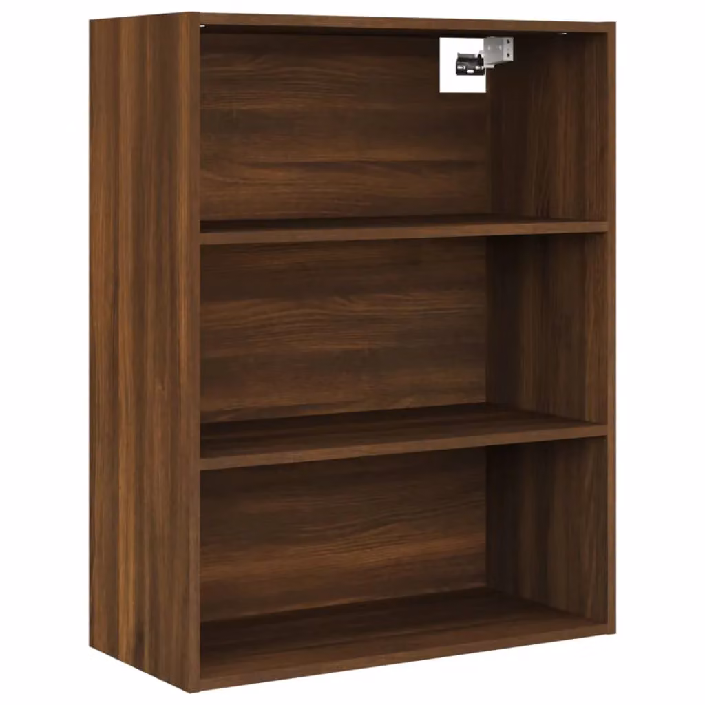 Berkfield Home Hanging Wall Cabinet, Brown Oak, W: 69.5 cm, D: 32.5 cm, H: 90 cm – 2
