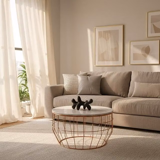 Orsina Premium White Marble Coffee Table with Gold Frame, Modern Square Living Room Table