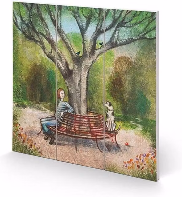 Joe Ramm A Roundabout Conversation Square Floral Nature Paper Poster in Green and Multicolour