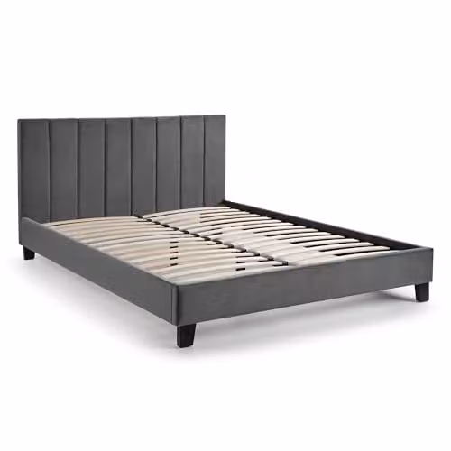 Julian Bowen Rosa Modern Upholstered Velvet Bed Frame in Grey – 1