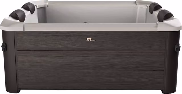 MSpa Tribeca Inflatable Square Portable Hot Tub for 4-6 People, Dark Walnut