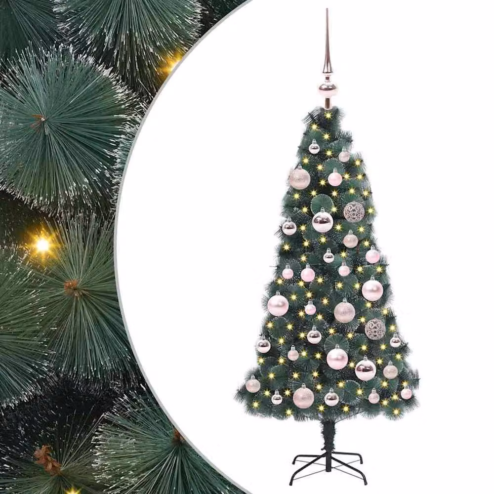 Berkfield Home Elegant Pre-lit Artificial Christmas Tree with Ball Set, Green, Height: 120 cm – 3