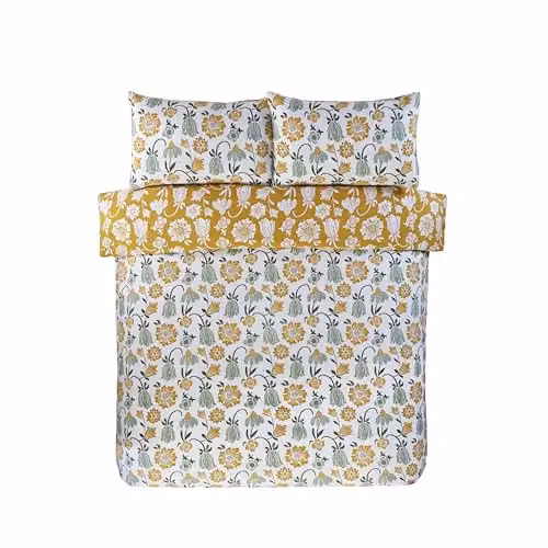 Rapport Home Victorian Bloom Floral Microfibre Reversible Double Bedding Set in Green and Multicolour, Duvet Cover 200 x 200 cm and Pillowcases 50 x 75 cm – 2