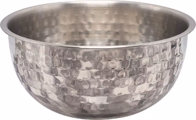 Buckingham Hammered Stainless Steel Round Salad Mixing Bowl, 1.5 l, Silver