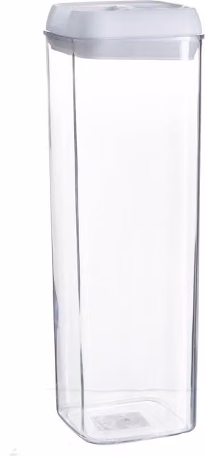 Argon Tableware White Plastic Food Storage Container with Airtight Flip Lock Lid, 1.9 l – 1