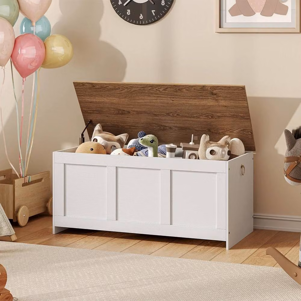 KORVIXA Multicolour and White Storage Chest and Blanket Storage Bench W/D/H: 100 x 100 x 1 cm – 2