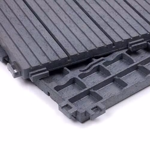 Nicoman Cosmo Garden Interlocking Decking Tiles, Light Grey, Pack of 40, W/D/H: 30 x 30 x 30 cm – 3