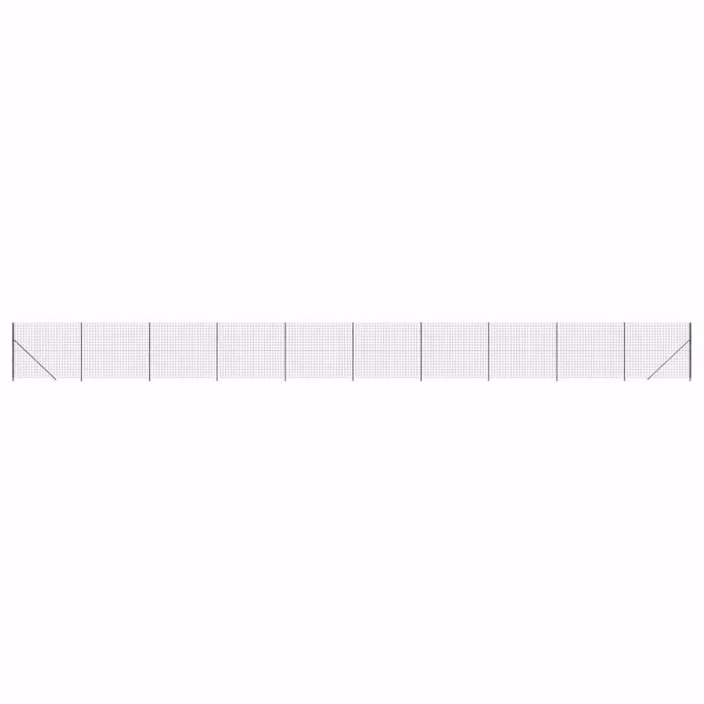 Berkfield Home Durable PVC-Coated Wire Mesh Fence with Flange, Anthracite Black, W: 25 m, H: 1.4 m – 2
