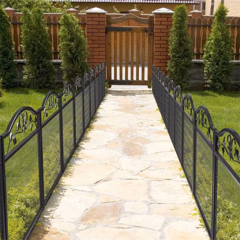 SPETLEK 5-Piece Heavy Duty Metal Garden Fence in Black, W/H: 80 x 80 cm – 3