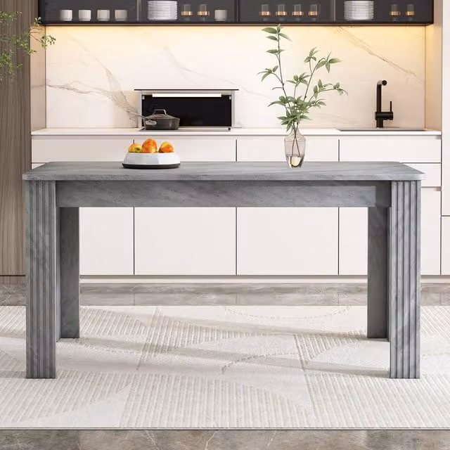 Merax Modern Rectangular Dining Table in Grey for 4 Persons – 1