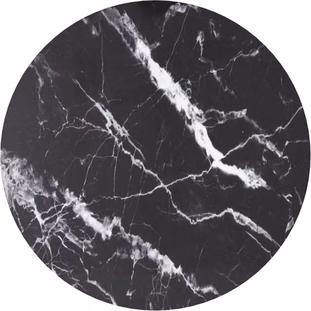 Berkfield Home Black Marble Design Tempered Glass Table Top, Diameter: 60 cm, Thickness: 0.8 cm – 1