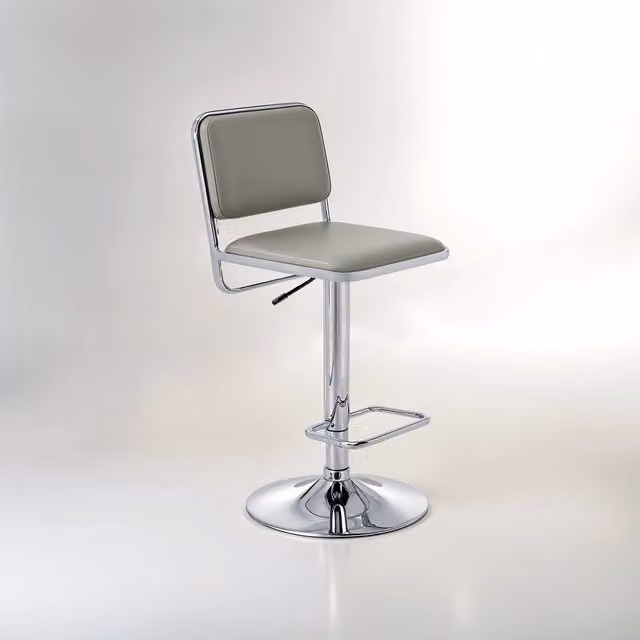 Orsina Retro Grey Glossy Plastic Seat and Metal Base Bar Stool