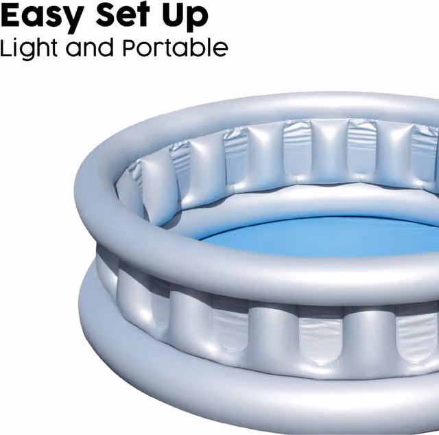 Bestway Spaceship Inflatable Round Paddling Pool for Children, Grey and Silver