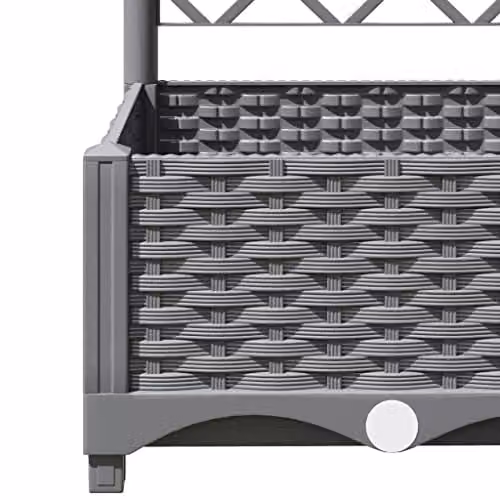 vidaXL Garden Planter with Trellis in Grey, W/D/H: 120 x 40 x 121.5 cm – 3