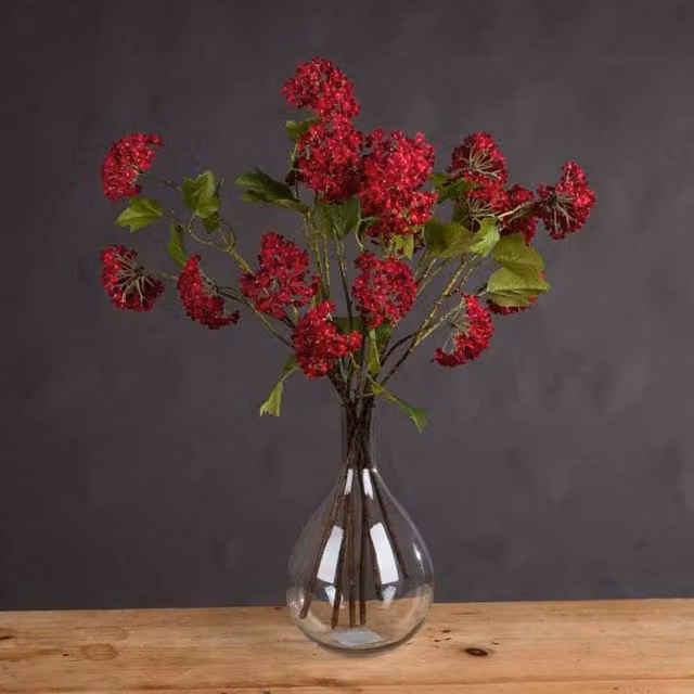 Lemon Pavilion Red Autumnal Viburnum Artificial Plastic Flower, W27 x D18 x H63 cm – 1