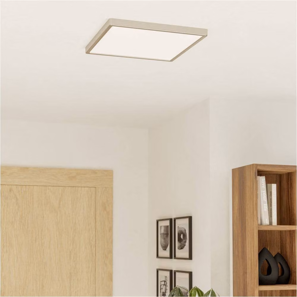 Loops 2 Pack Modern Square LED Ceiling Light in Silver Metal – 2