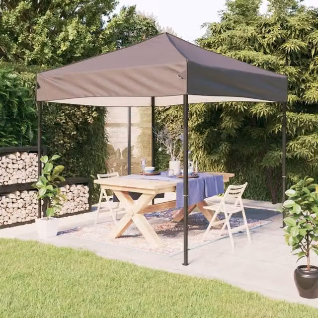 Berkfield Home Folding Party Tent in Beige and Silver, W 3 m x D 3 m