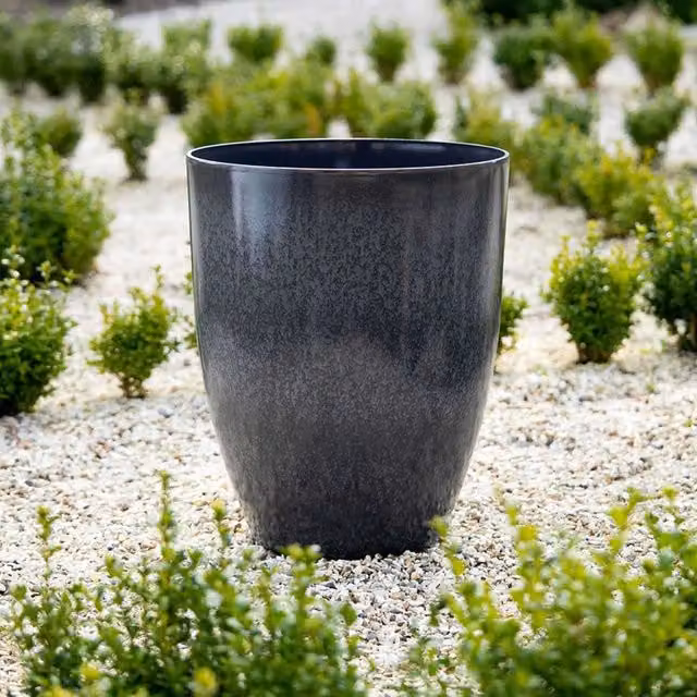 Primrose Tall Round Plastic Planter Tub, Grey, 51l