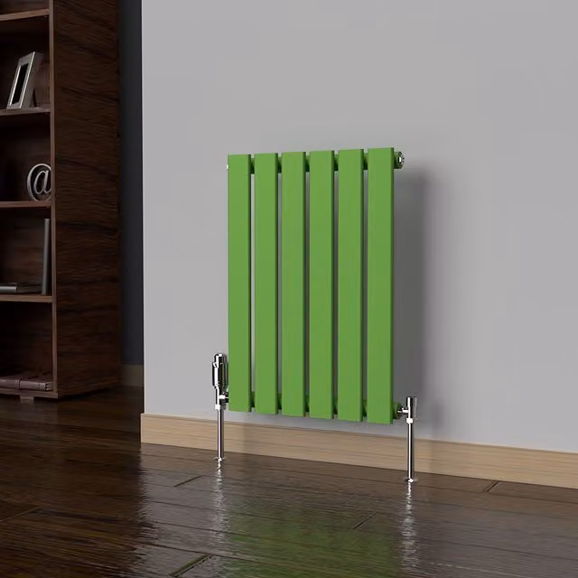 Lux Heat Flat Horizontal Coloured Radiator in Green, W: 60.0 cm, H: 42.0 cm