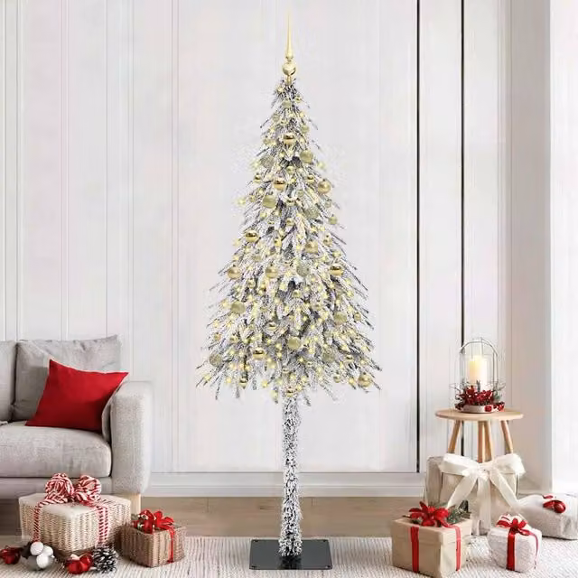 Berkfield Home White Christmas Tree with 300 LEDs, Height: 210 cm