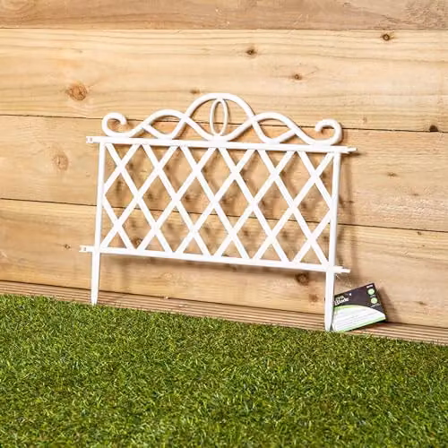 Samuel Alexander 12 Pack of Plastic Garden Border Edging Fences in White and Black – 5