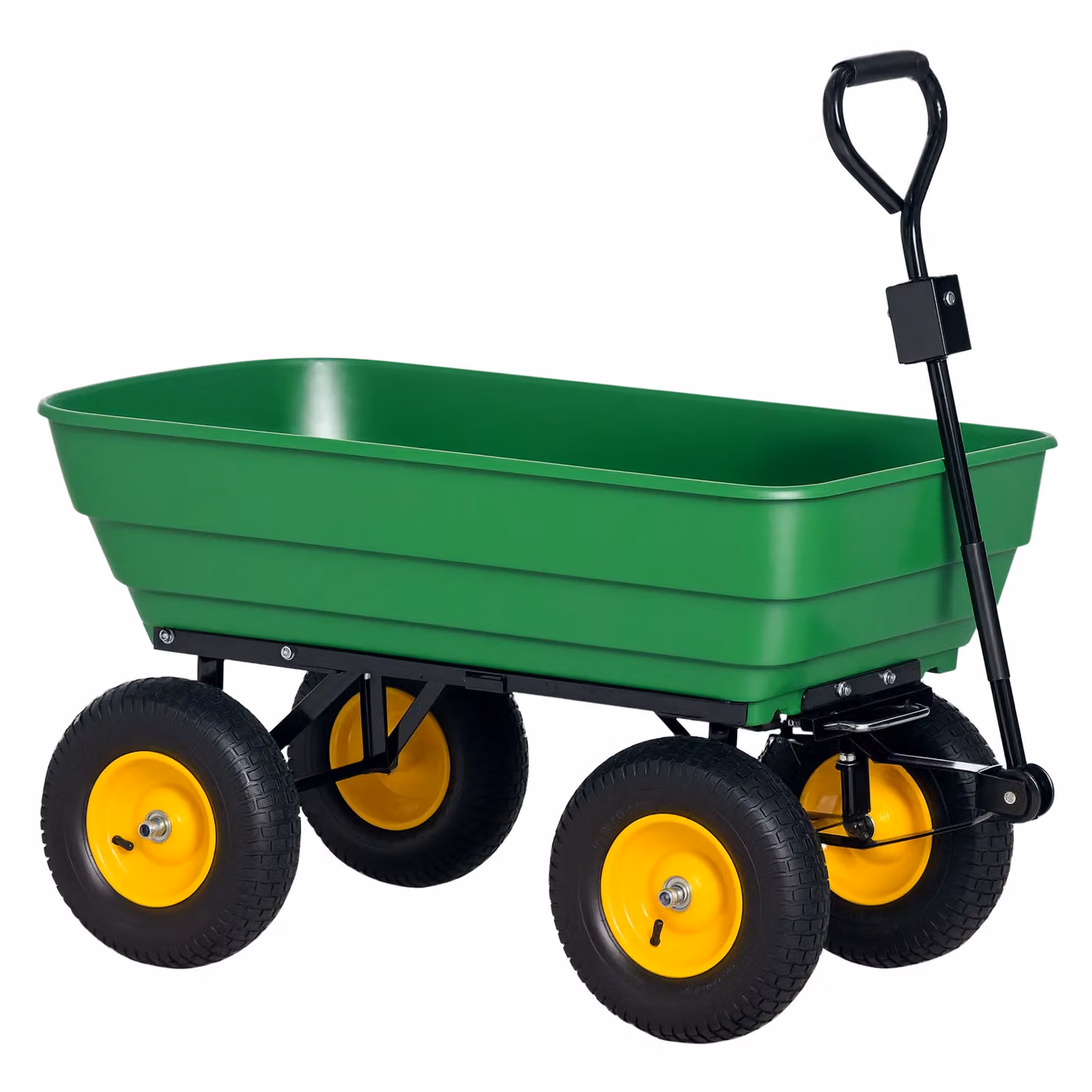 OUTSUNNY Green Steel Garden Cart Trolley with 4 Wheels – 2