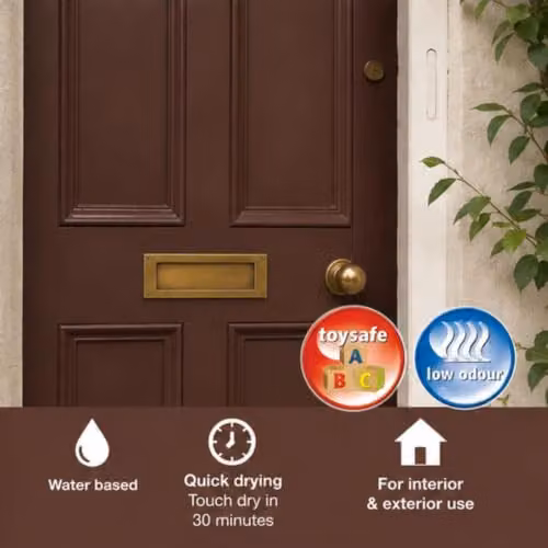 Rustins Quick Dry Water Based Satin Wood Paint, Brown, 250ml – 4