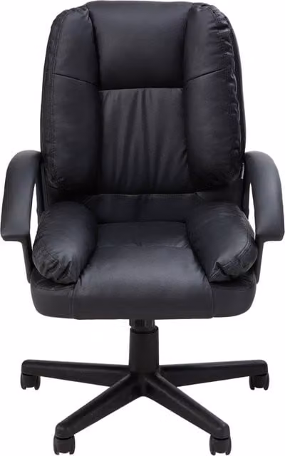 Garden Sanctuary Modern Black Synthetic Leather Reclining Office Task Chair with Headrest and Armrests – 1