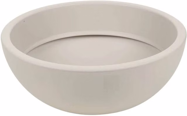 NESTLUNE Round Plastic Garden Planter Pot in Beige, Diameter: 40 cm