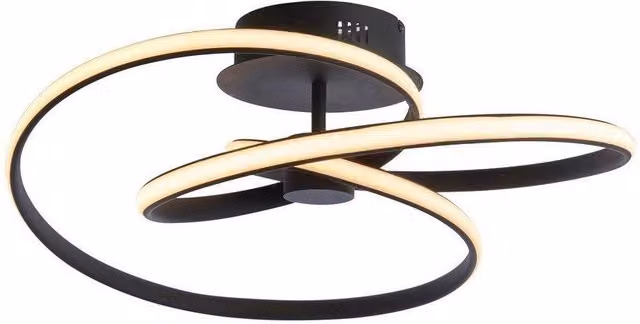 Netlighting Dune Modern Designer LED Semi Flush Ceiling Light with Swirl Textured Black Finish
