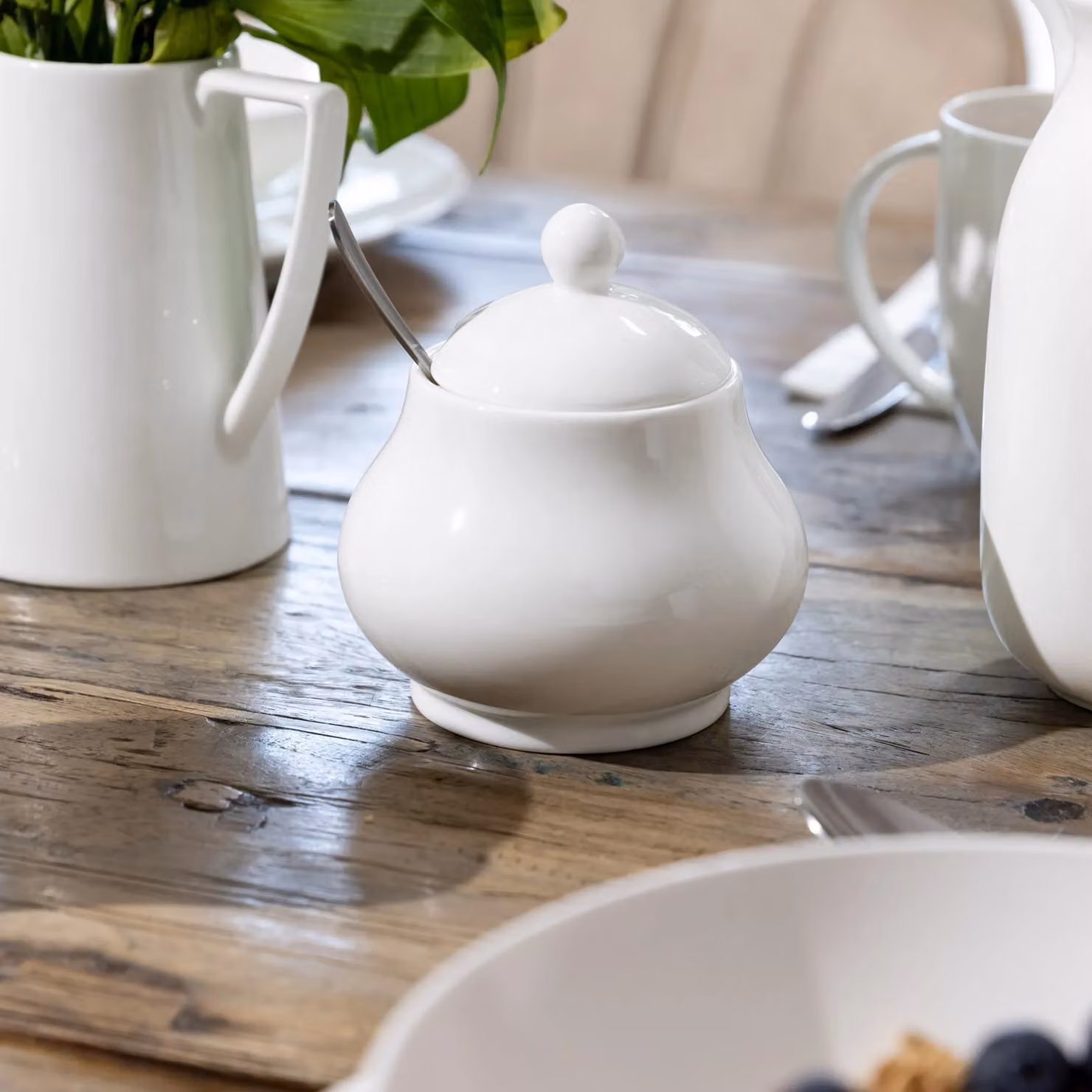 Maxwell & Williams Cashmere Bone China Sugar Bowl in White – 2