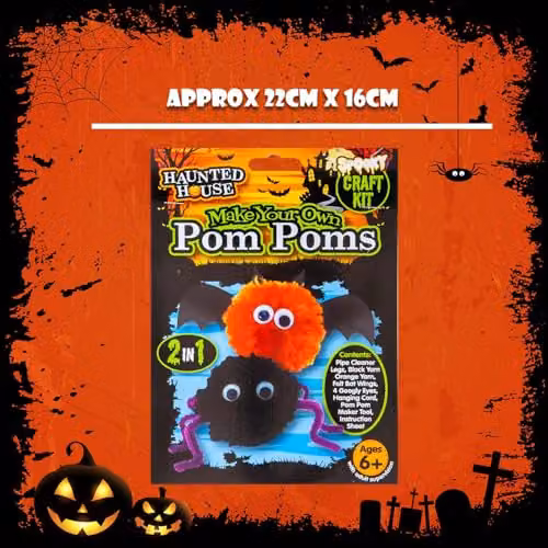 VFM e-Store Halloween Pom Pom Craft Kit in Multicolour for Adults – 4