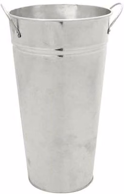 Kingsbury Gifts Silver Galvanised Metal Bucket Vase, Height: 30 cm