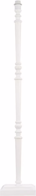 Happy Homewares Chic White Wood Standing Floor Lamp with Square Base and Foot Switch, Height: 132 cm – 1