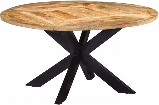 Berkfield Home Rectangular Mango Wood Dining Table in Brown, W: 150 cm, D: 76 cm, H: 76 cm