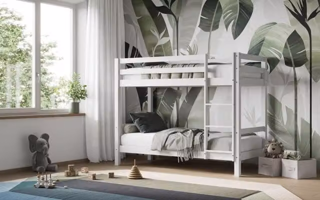 Flair Callisto Shorty Bunk Bed in White, Solid Wood, W/D/H: 160 x 70 x 145 cm – 1