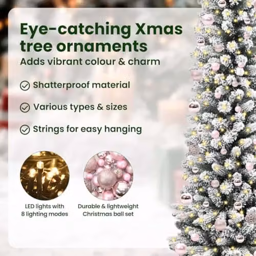 vidaXL White Artificial Christmas Tree, Height: 240 cm – 5