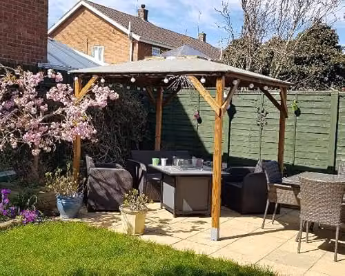 Dunster House Erin Brown Wooden Dome Garden Gazebo with Roofing Felt W/D/H: 246 x 230 x 230 cm – 4