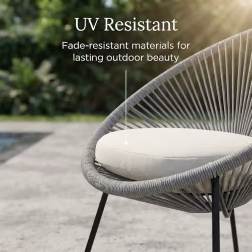 Alivio Modern 2 Seater Outdoor Garden Furniture Set with Coffee Table and Cushions, Grey – 7