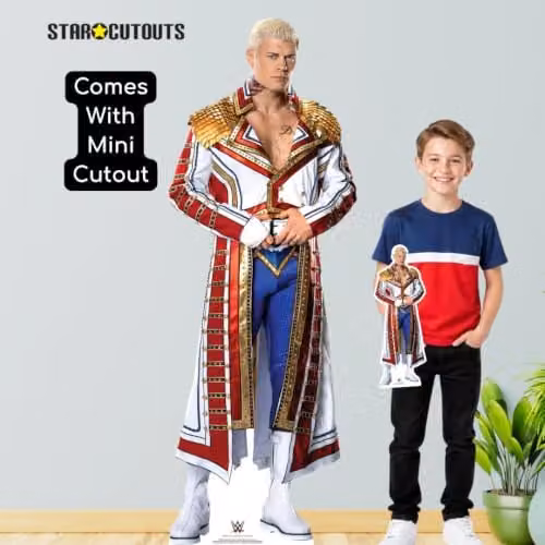 Star Cutouts SC4095 WWE Cody Rhodes American Nightmare Lifesize Cardboard Cutout with Mini, Multicolour – 2