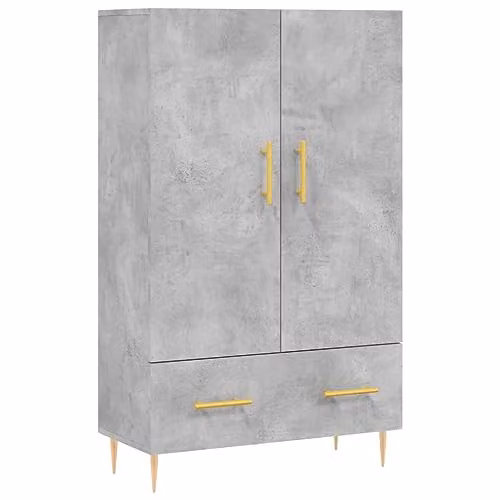 vidaXL Modern Highboard in Concrete Grey, W/D/H: 69.5 x 31 x 115 cm – 1