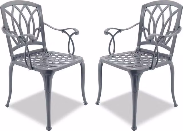 Centurion Supports Positano 2 Large Garden and Patio Chairs with Armrests in Grey
