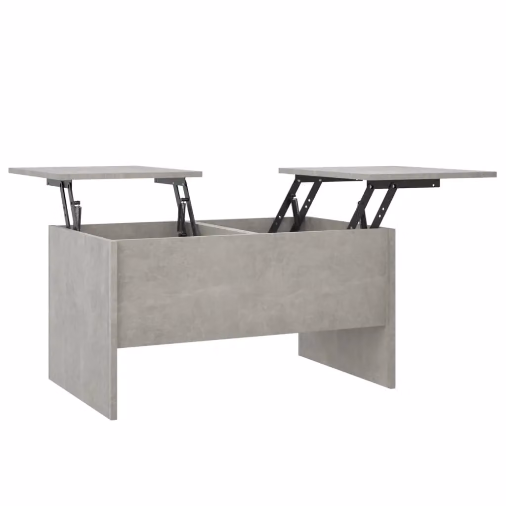 Berkfield Home Modern Rectangular Coffee Table in Grey with Lift Mechanism, W: 80 cm, D: 50 cm, H: 42.5 cm – 1