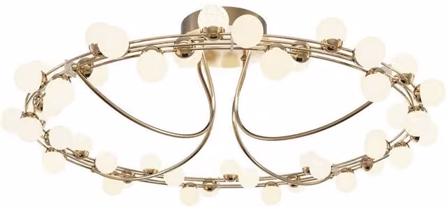 Netlighting Tessara Modern LED Semi Ceiling Light, Gold and White, 80 cm, 5600 lm – 1