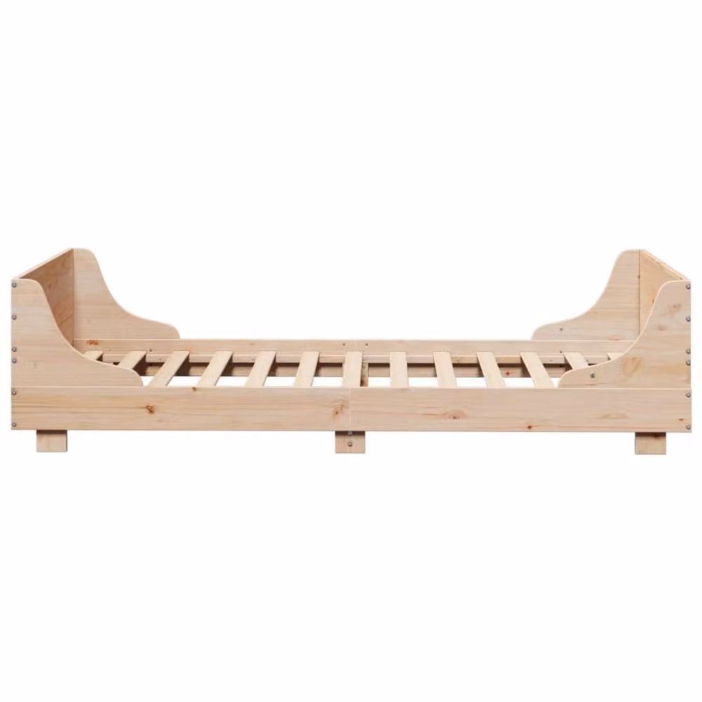 Berkfield Home Small Single Solid Wood Pine Bed Frame in Beige, W/D/H: 75 x 190 cm – 2