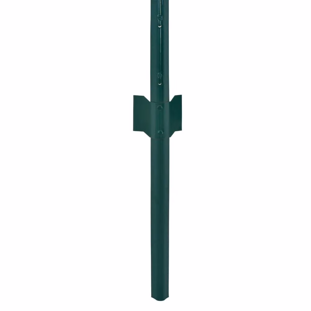 Berkfield Home Green PVC-Coated Steel Wire Mesh Fence with Round Posts, W/H: 25 x 1.5 m – 2