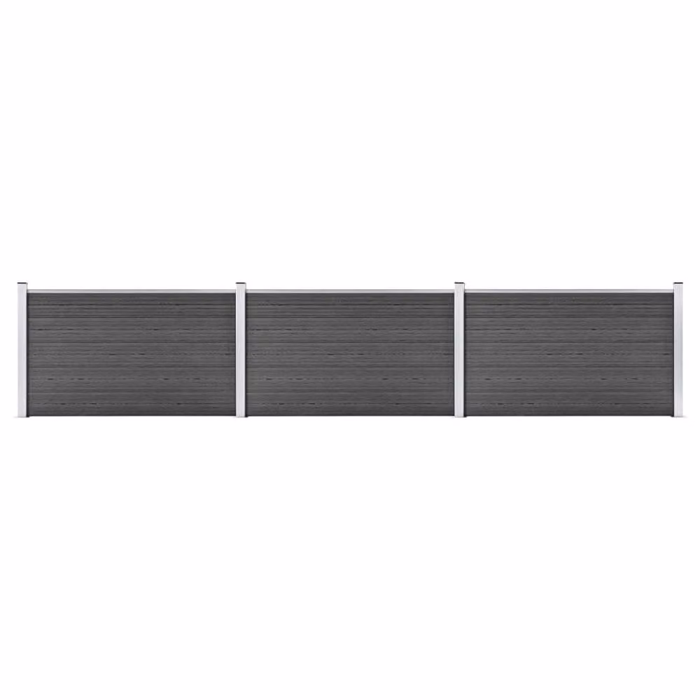 Berkfield Home WPC Fence Panel Set, Black, W: 526 cm, H: 105 cm – 2