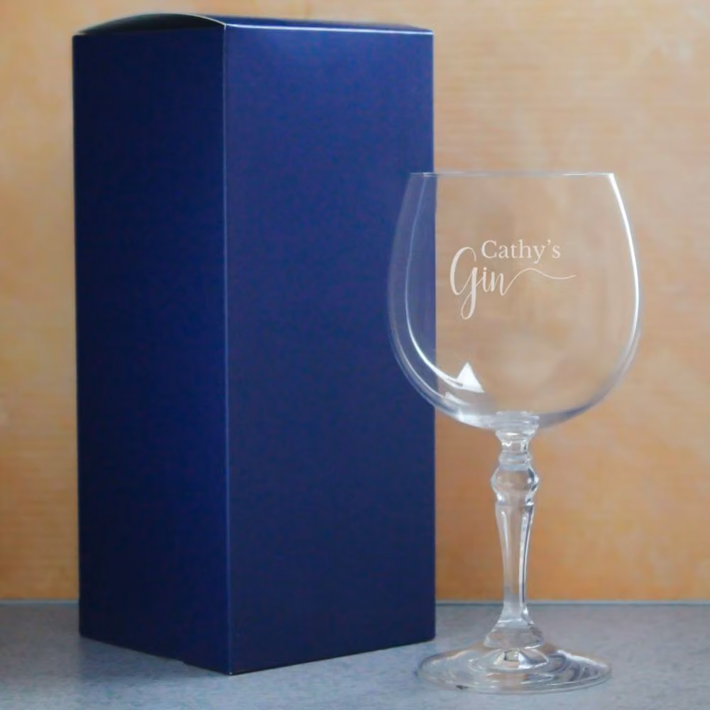 Uniqueful Personalised Crystal Gin Balloon Cocktail Glass in Clear – 2